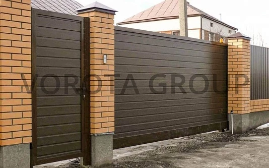 Консольные откатные ворота Doorhan коричневые 1700×2300